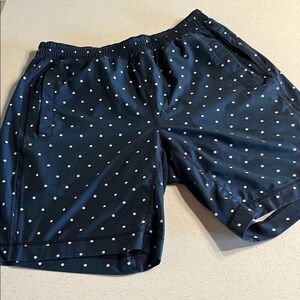 Lululemon Blue and White Lined Polka Dot Athletic Shorts Men’s L